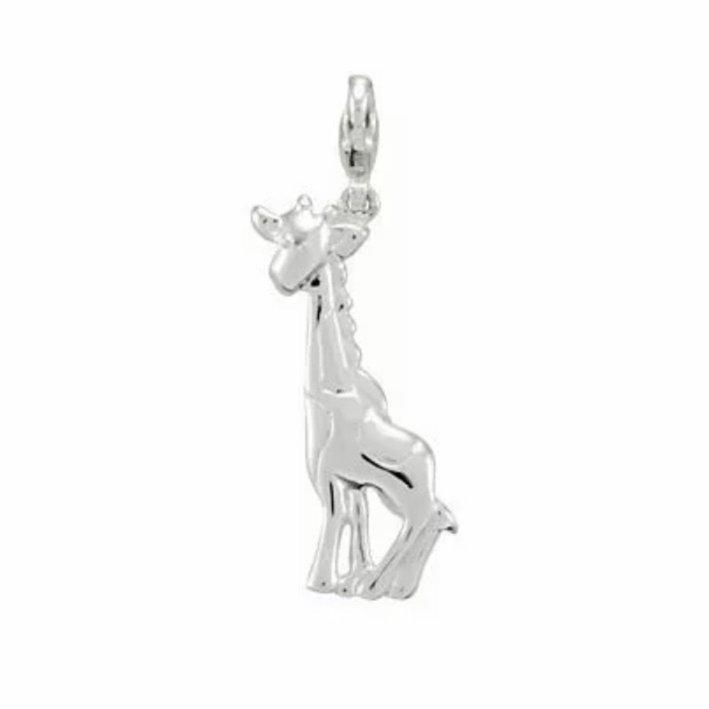 Sterling Silver Giraffe Charm Lobster Clasp